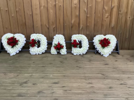 Large letter dad with hearts